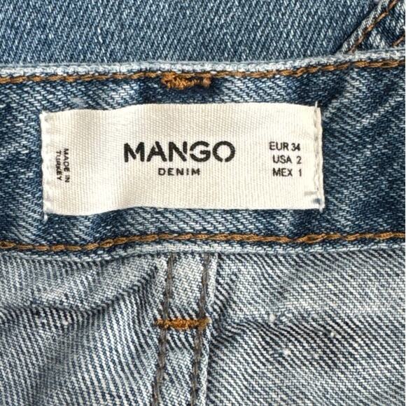 Mango Denim Women's Floral Rose Embroidered Jean Shorts Size 2 - Picture 3 of 6